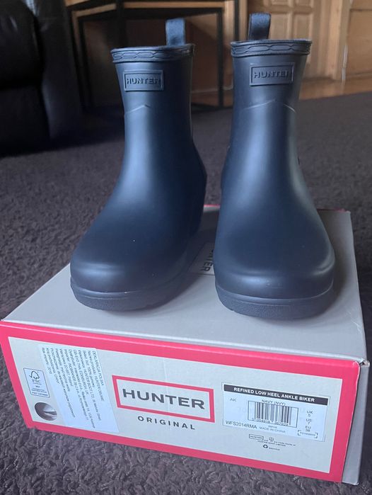 Hunter kalosze botki granatowe refined heel 37 38 jak nowe