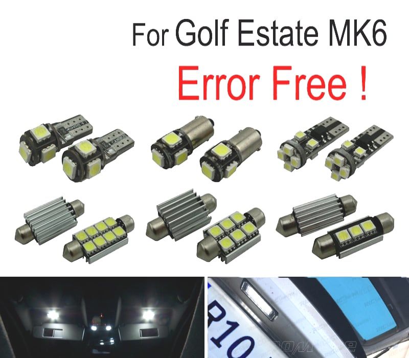 KIT COMPLETO 14 LAMPADAS LED INTERIOR PARA VOLKSWAGEN VW GOLF FINCA 6 GOLF CARRO VI MK6 10-13