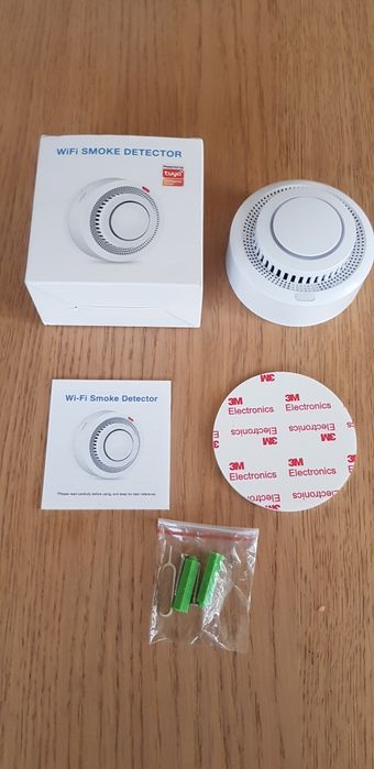 Czujnik Dymu Wifi Smart Life i Tuya na baterie paluszki AA