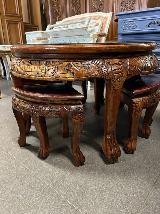 Stolik Orientalny okrągły z taboretami/Raty