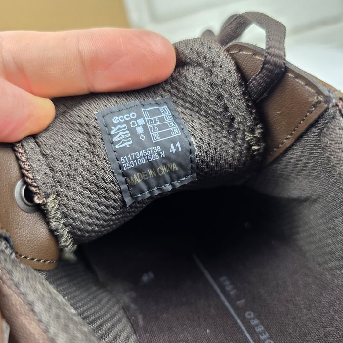 Skórzane Buty Męskie Ecco 41 Brązowe Buty Klasyczne 41 26.5 cm