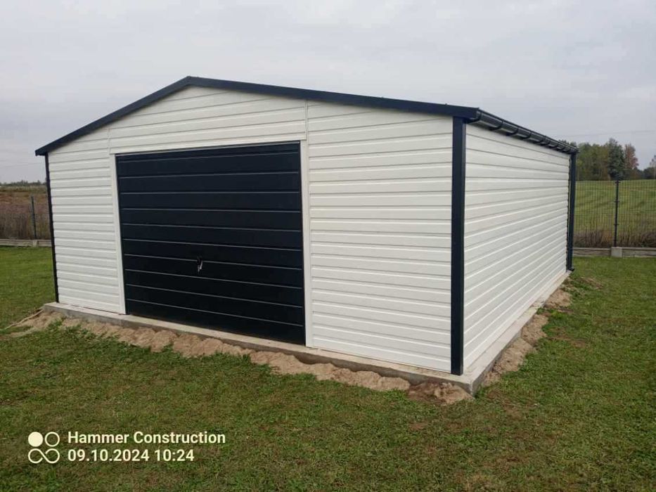 Garaż blaszany 6x6 WZMOCNIONY PROFILAMI. Producent. Cała POLSKA