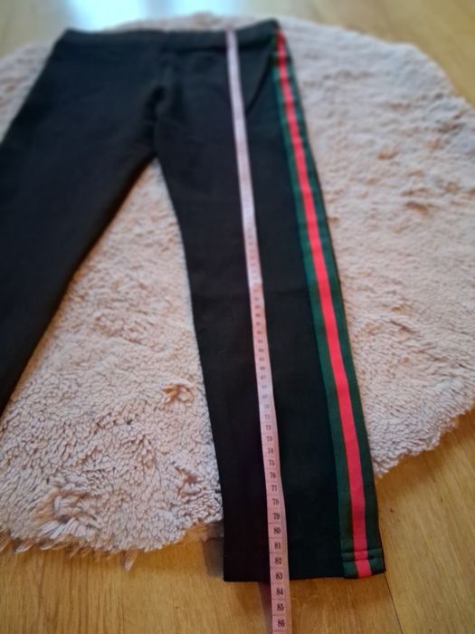 Legginsy czarne z lampasami 36-38 spodnie ,casual