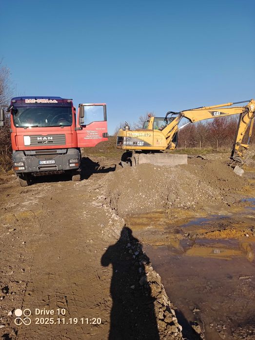 Usługi koparką obrotowa , transport kruszyw,usługi HDS
