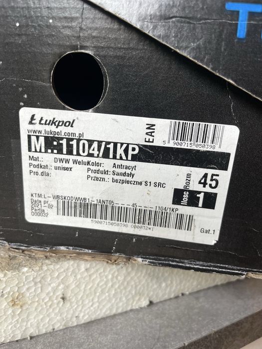 Sandaly robocze z blacha r45 Łukpol