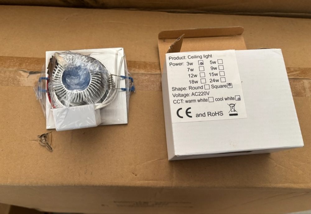 Lampy LED podbitkowe 10szt. Zestaw + 3 gratis, kwadratowe i okrągłe