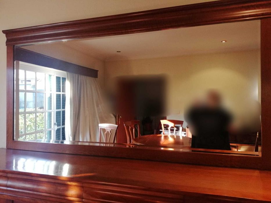 Sala Jantar Completa Cerejeira (mesa, cadeiras, aparador, espelho)