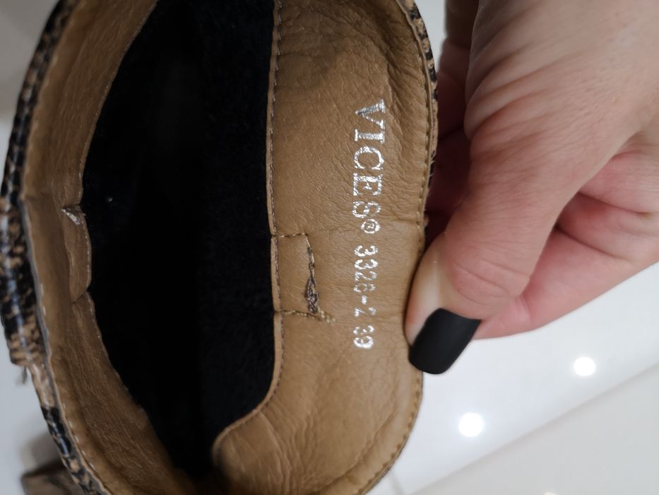 Kowbojki Vices 38 39 botki pyton wąż krokodyl sztos