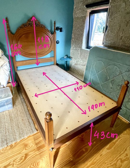 Vendo Cama de Viúva (Corpo e Meio) - Excelente Estado - 110x190