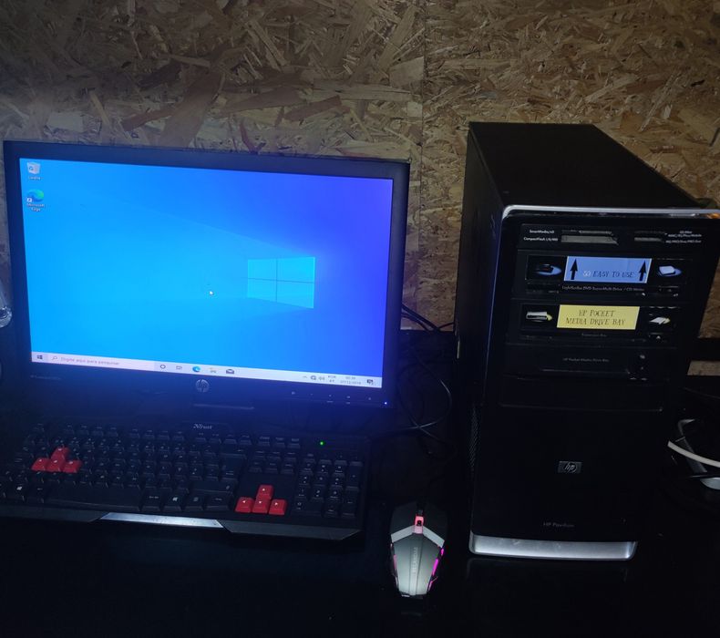 PC completo quad Core rato teclado monitor