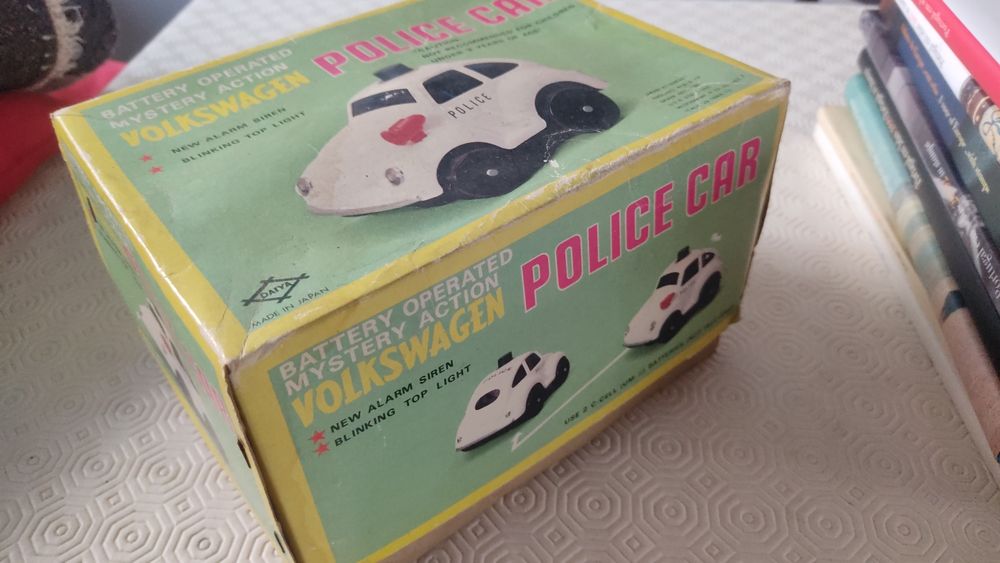 Daiya Brinquedo vintage Volkswagen Beatle carro polícia