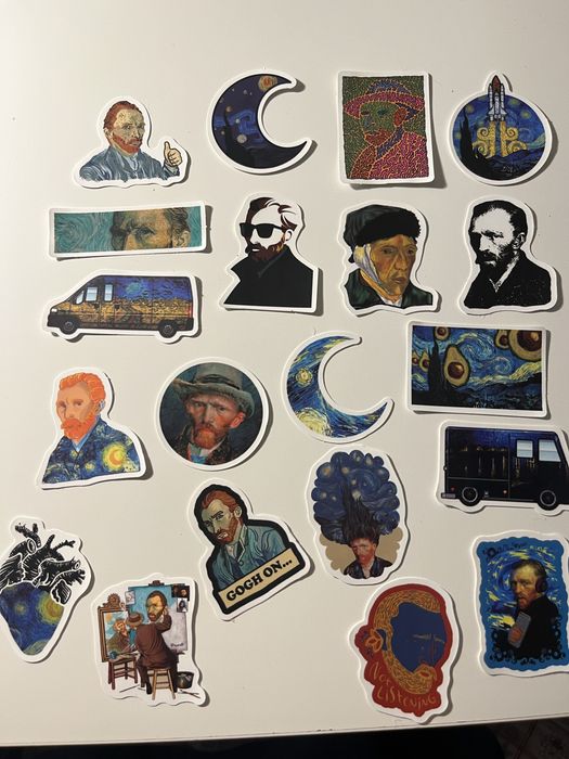 20 autocolantes Stickers Van Gogh pintor artista noite estrelada