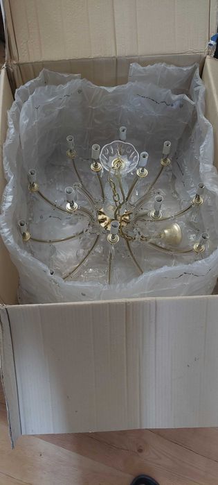 OKAZJA  Nowy  duży   kryształowy żyrandol  glamour  bardzo tanio