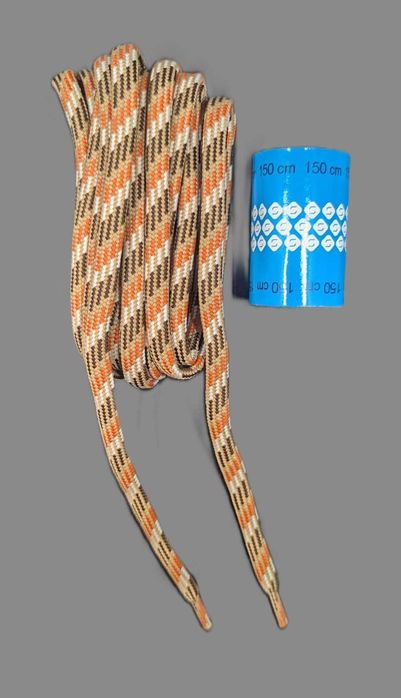 Sznurowadła trekkingowe 150 cm – Brązowo-Pomarańczowe, poliester