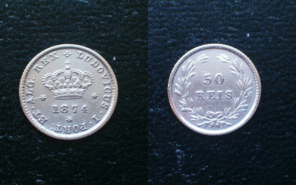 Moeda 50 Reis - 1874 / Prata