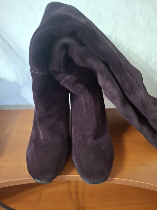 Сапожки замшеві,осінні на підборах
