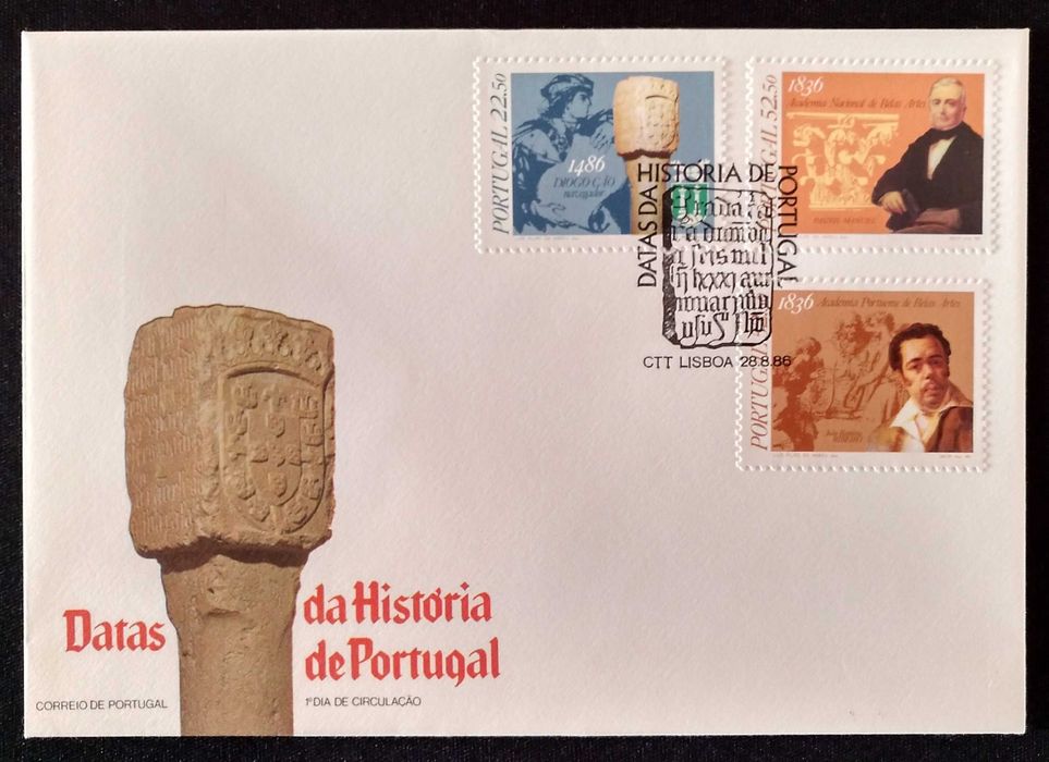 FDC / FDCB - envelopes do 1. dia de Portugal