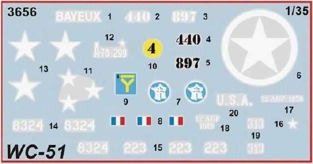 Збірна модель 1/35 Nr.3656 US WC51 Додж 3/4t Носій зброї