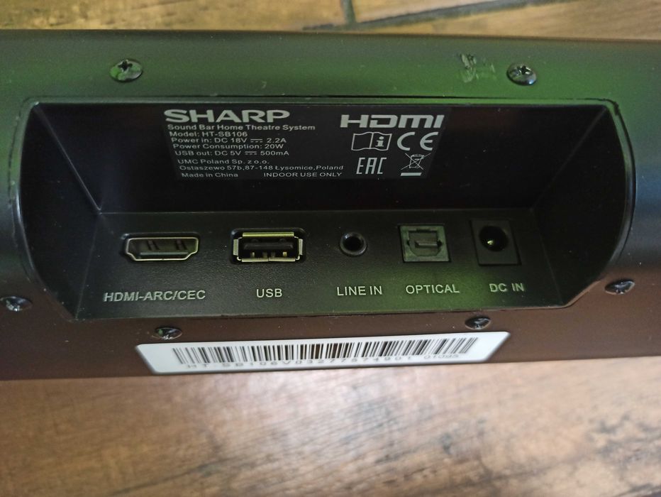 Саундбар Sound bar Home Theatre System Sharp HT-SB106 bluetooth