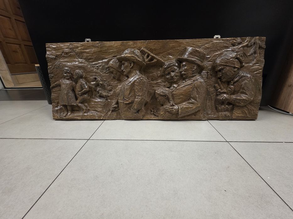 Obraz drewniany, płaskorzeźba