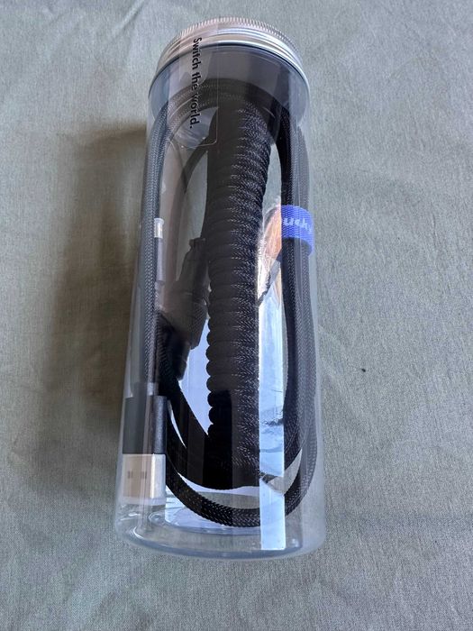 Cabo Coiled Ducky Phantom Black V2 USB Type A Type C 1.8m novo selado