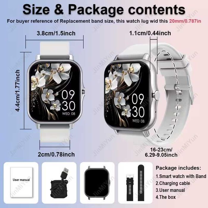 Smartwatch Inteligente (unissexo) compatível c/Android e iPhone. Novo.