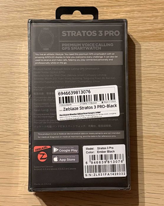 Smartwatch Zeblaze Stratos 3 Pro GPS 1,43" Amoled + ekstra bransoleta