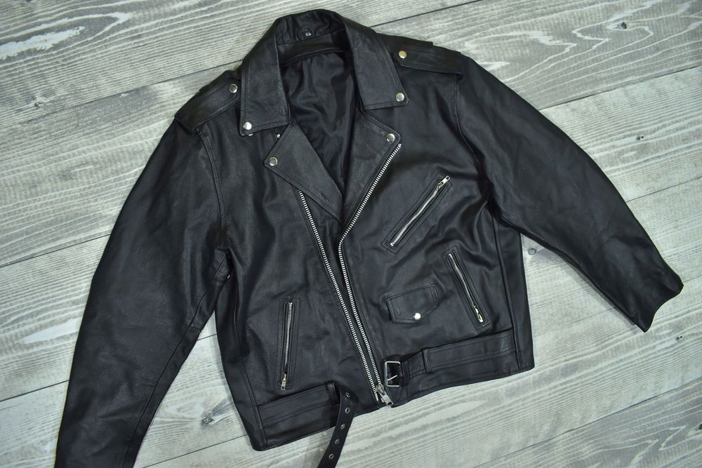 Ramoneska Skórzana Kurtka Męska Biker Jacket 56