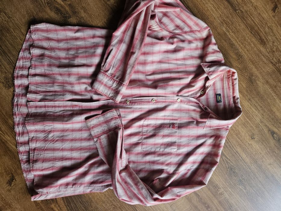 Koszula Lee XXL szer 64x2 bawełna beżowo- czerwona