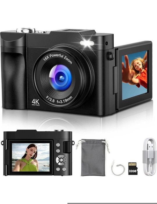 Цифрова фотокамера 4K Roqioo DigitalCamera DC03 50 МП поворотний екран