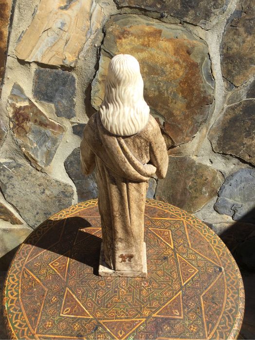 Sagrado Coração de Jesus Mármore Itália Séc XVIII 52 cm Arte Sácra