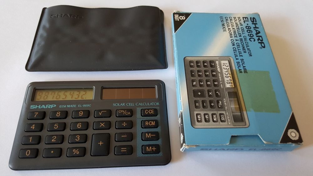 Kalkulator Sharp solar solaris solarny z czasów PRL vintage