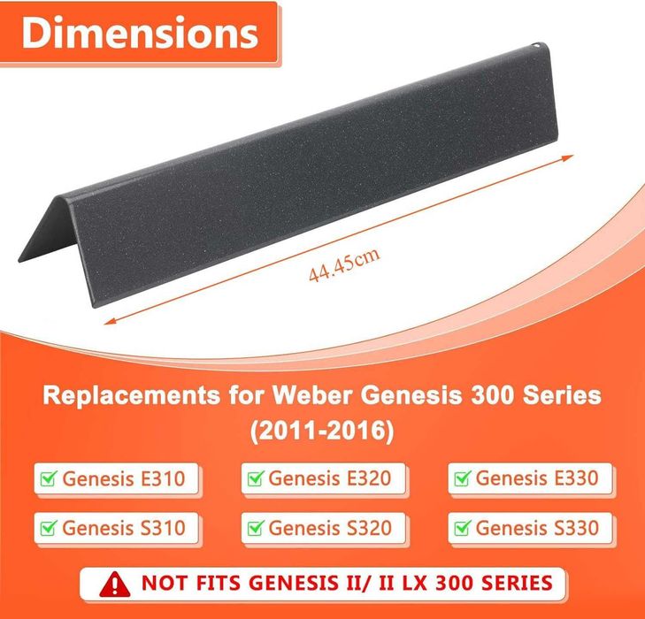 Osłony palnika 5 sztuk do grilla Weber Genesis 44.5cm GFTIME