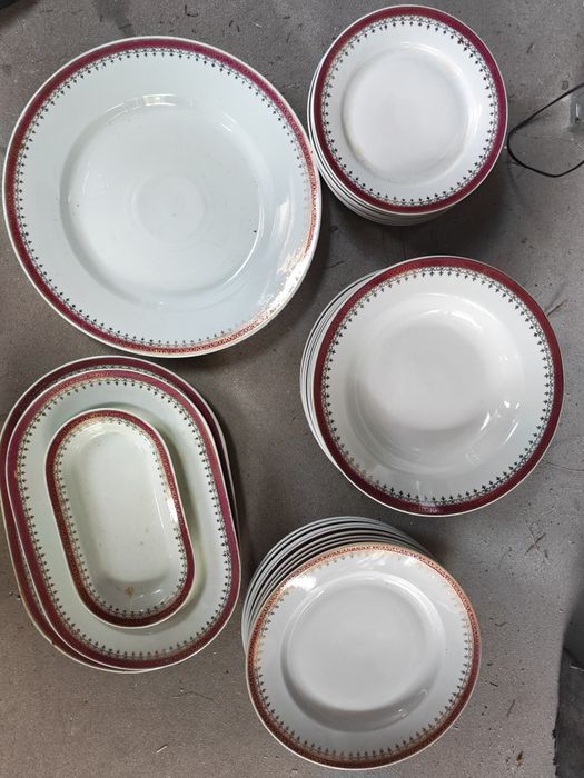 Duży serwis obiadowy Porcelana Włocławek na 12 osób – PRL / Vintage