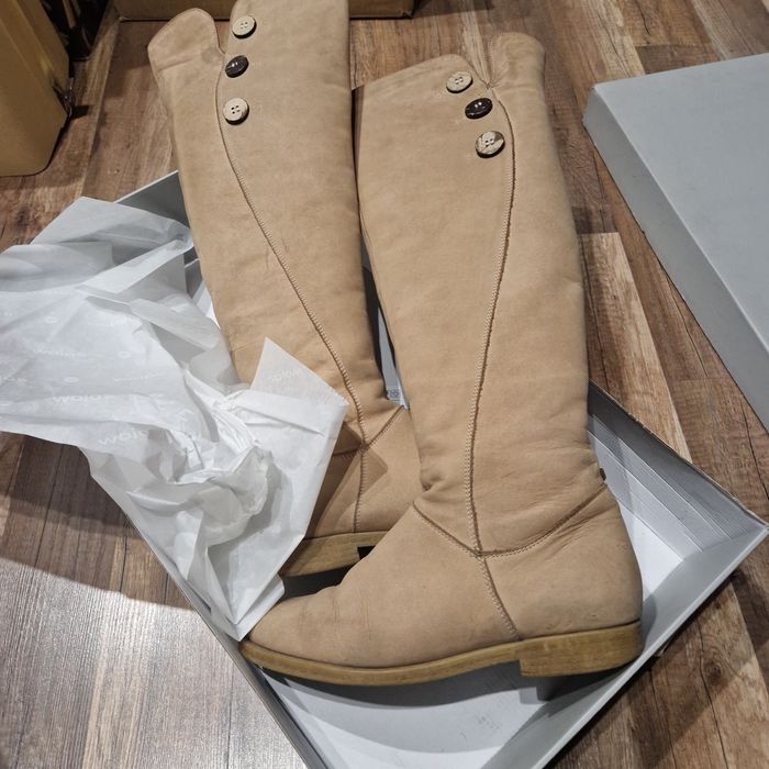 Kozaki kozaczki nubukowe Wojas bezowe 39