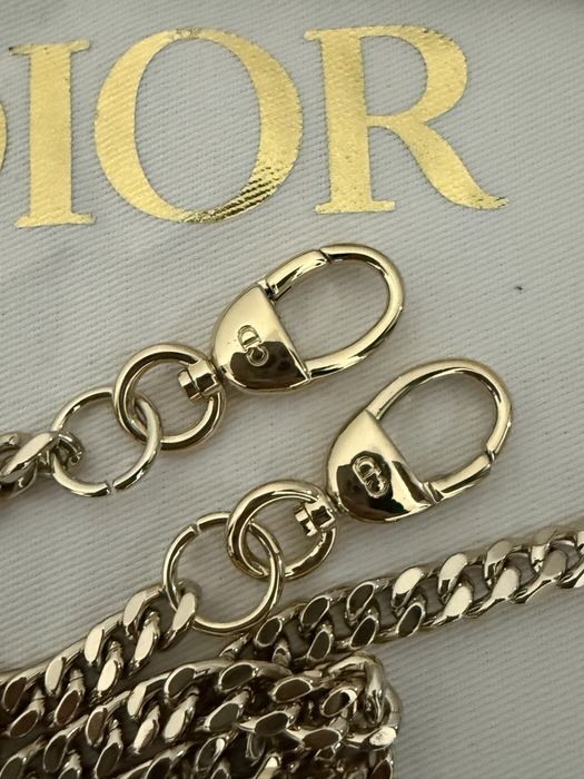 Dior Mini Lady Dior Cannage com Cristais – Bege/Champagne