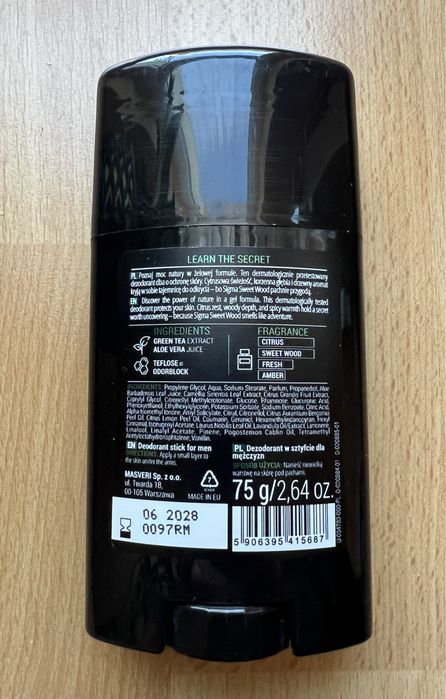 Masveri Dezodorant w sztyfcie Sweet Wood 75 g