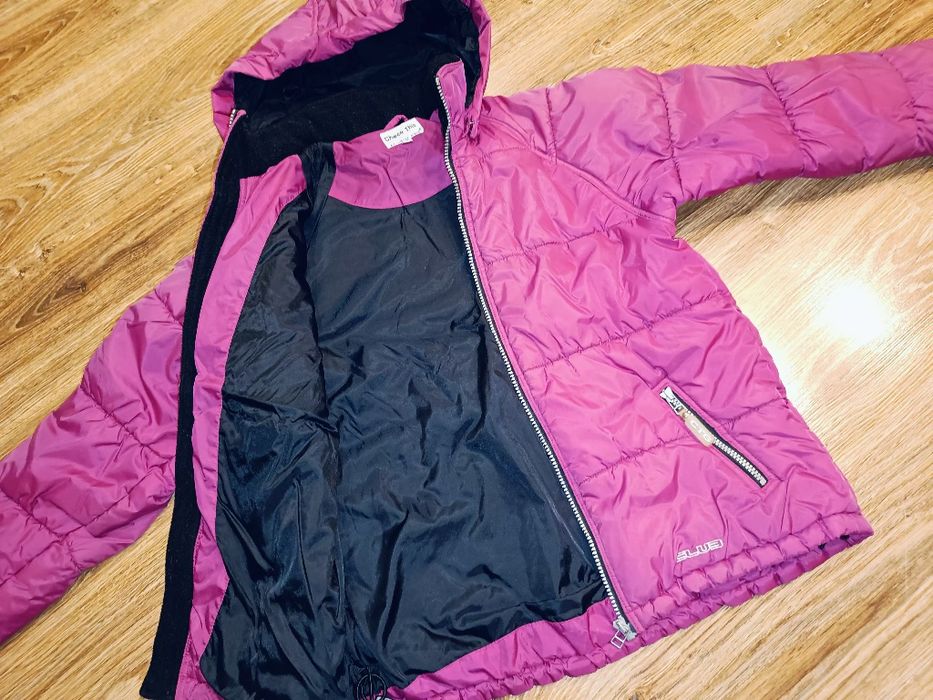 LINDEX lekka kurtka pikowana kaptur odpinany amarantowa pikowana 146