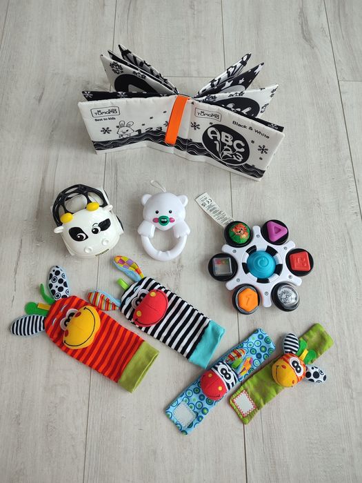 Розвиваючі іграшки для немовляти | тактильні, книжечка, браслети | ста