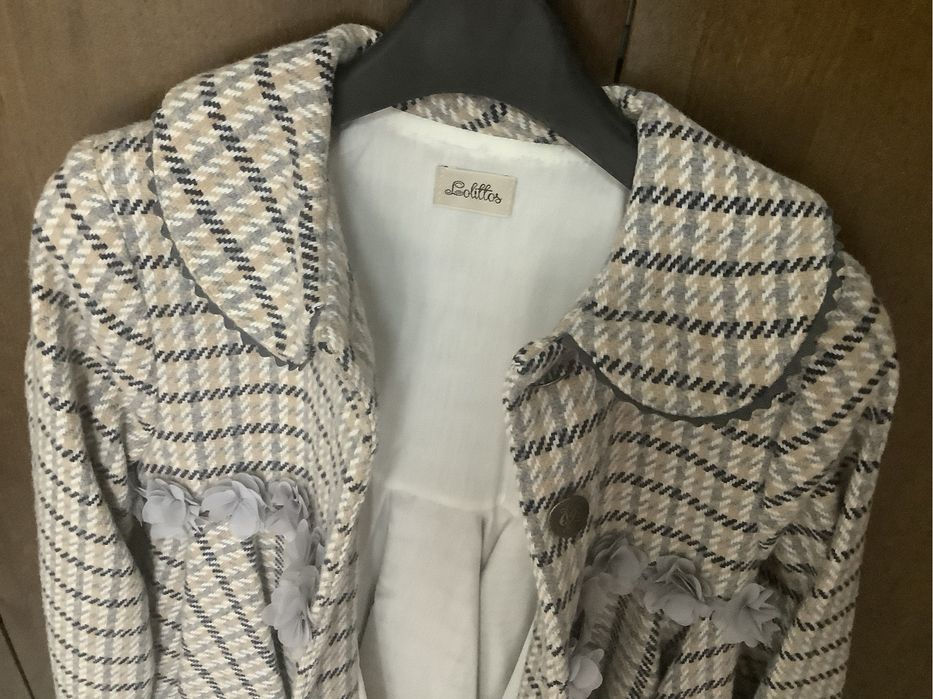 Casaco comprido de fazenda para menina de 8 anos