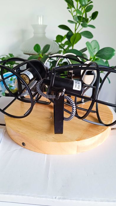 Kurier0zł,Lampa sufitowa retro,biała,złota,3E14,sypialnia,loft,vintage