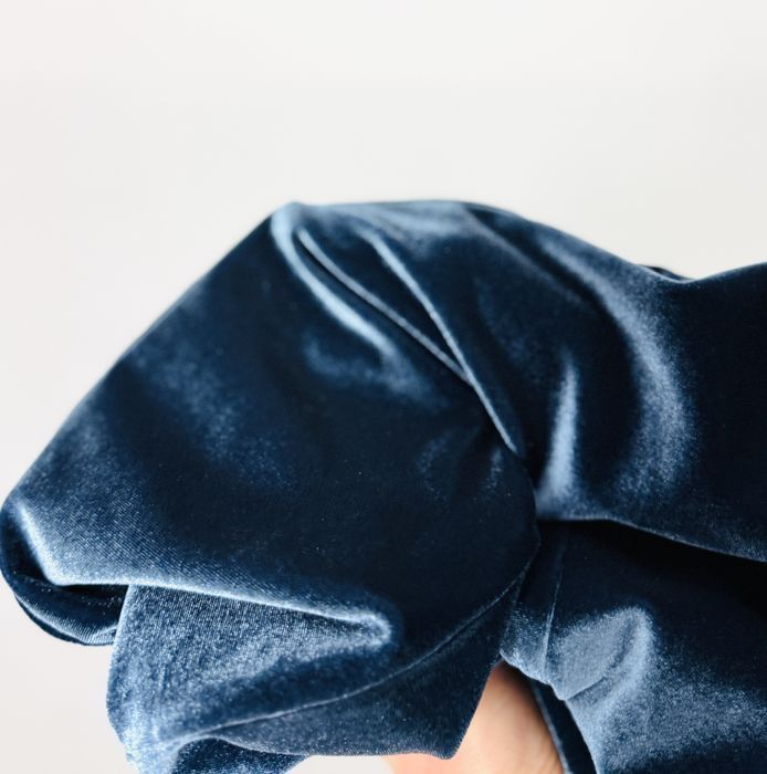 Niebieski welurowy żakiet XS 34