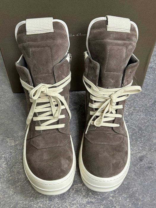 Кеди Rick Owens Geobasket Ramones jumbo laces коричневі opium archive
