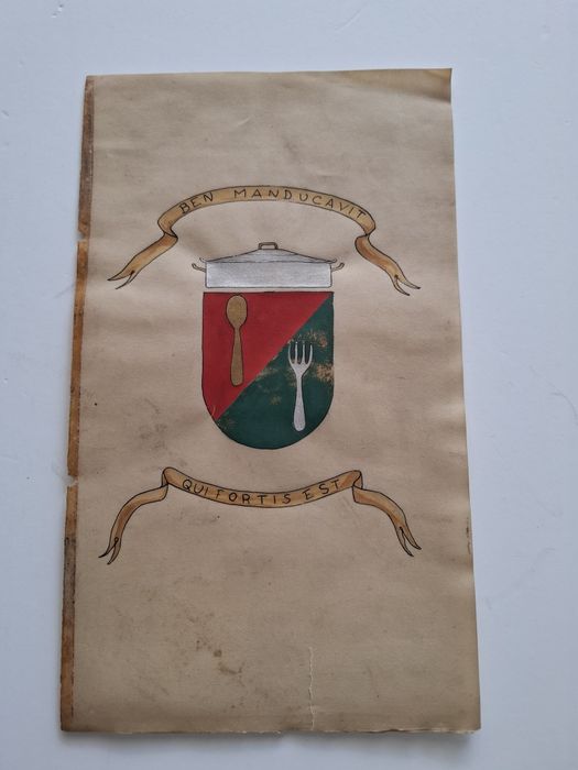 Pergaminho moderno manuscrito e com desenhos cozinha