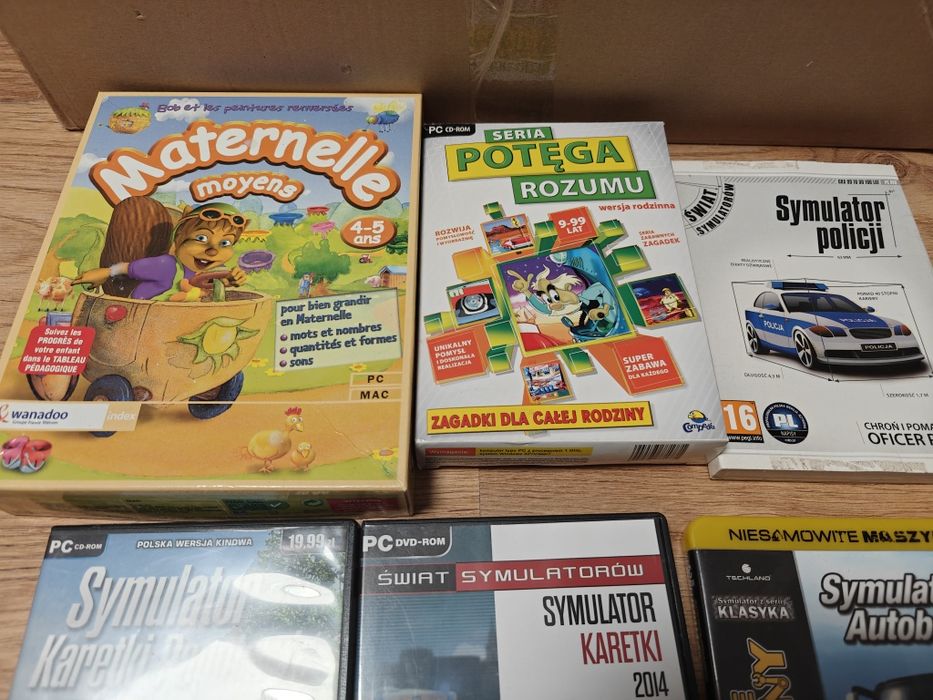Zestaw używanych gier PC  symulatory i edukacja  logika  stan bardzo d