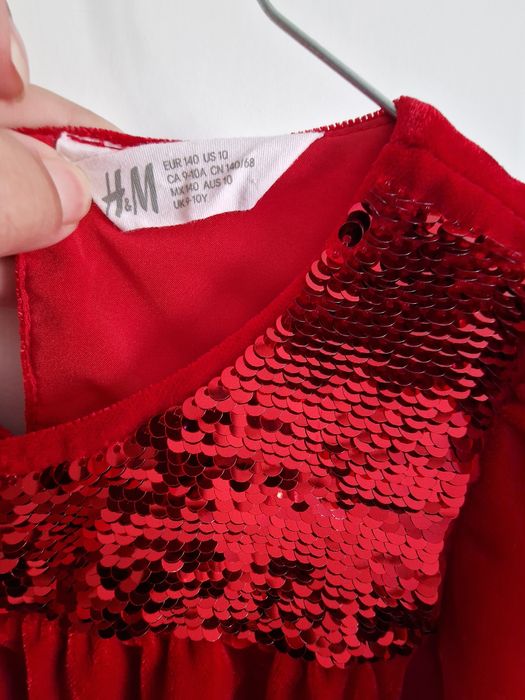 Vestido vermelho de veludo 9-10