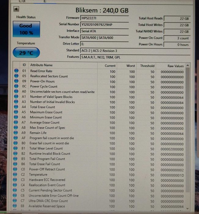 SSD диск формат 2.5" 240GB / 256GB