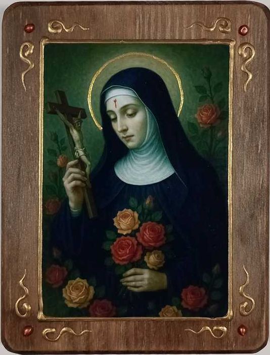 św. Święta Rita  obrazek na desce