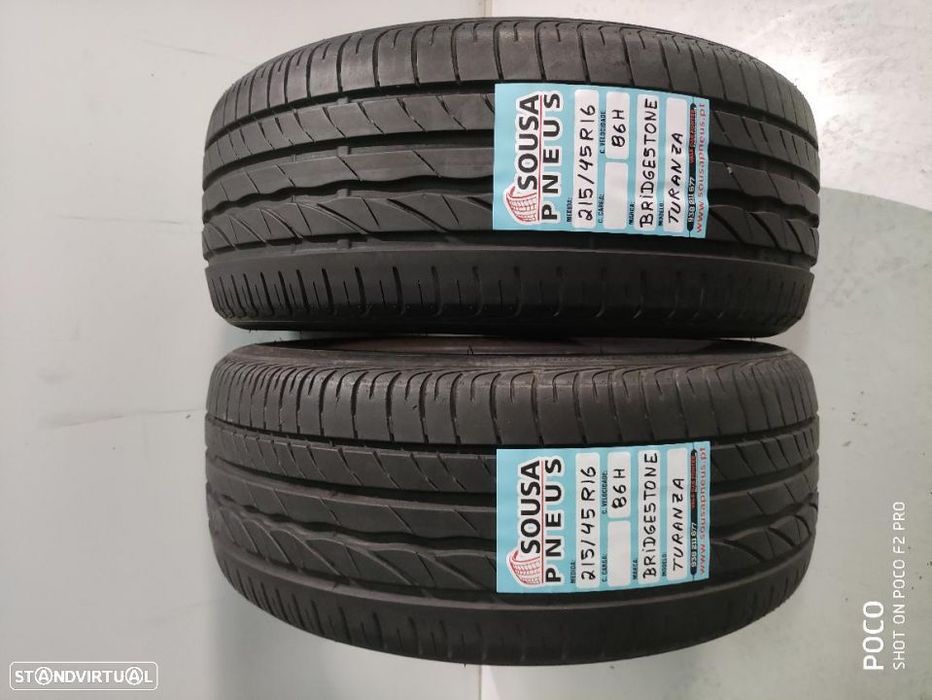 2 pneus 95% de piso 215-45/16 Bridgestone - oferta dos portes