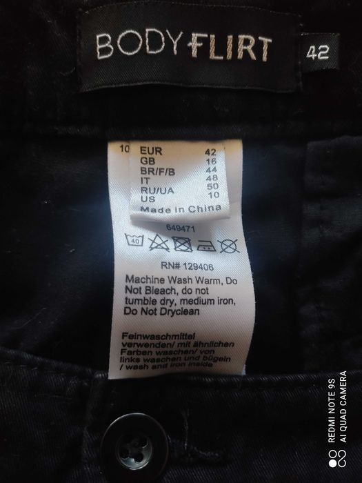 Spodnie czarne bawełna 100% wysoki stan Bonprix r.42